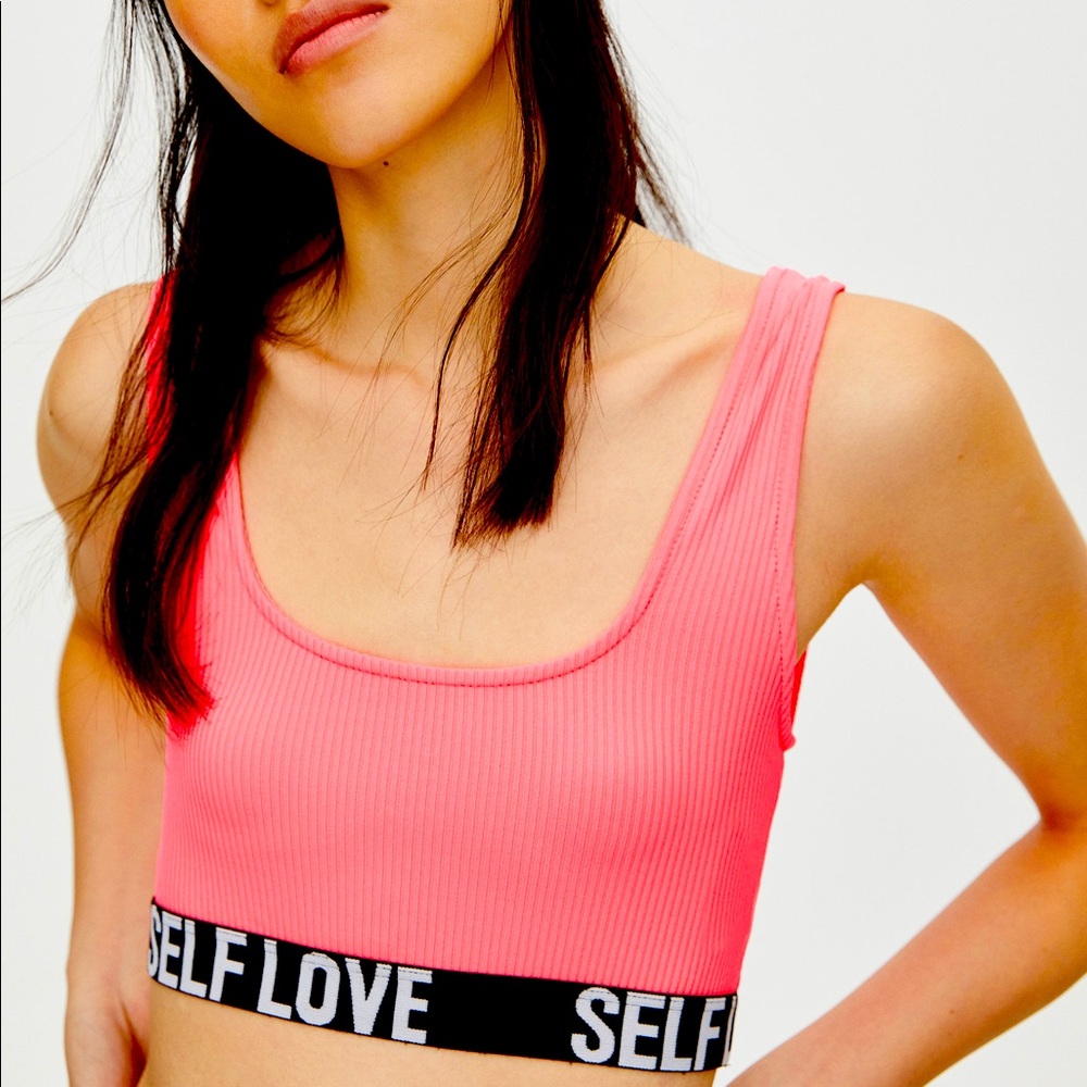 PULL&BEAR Ribbed Self Love Band Bralette